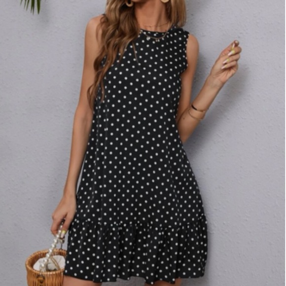 Boho polka dots ruffle hem dress - Picture 12 of 16
